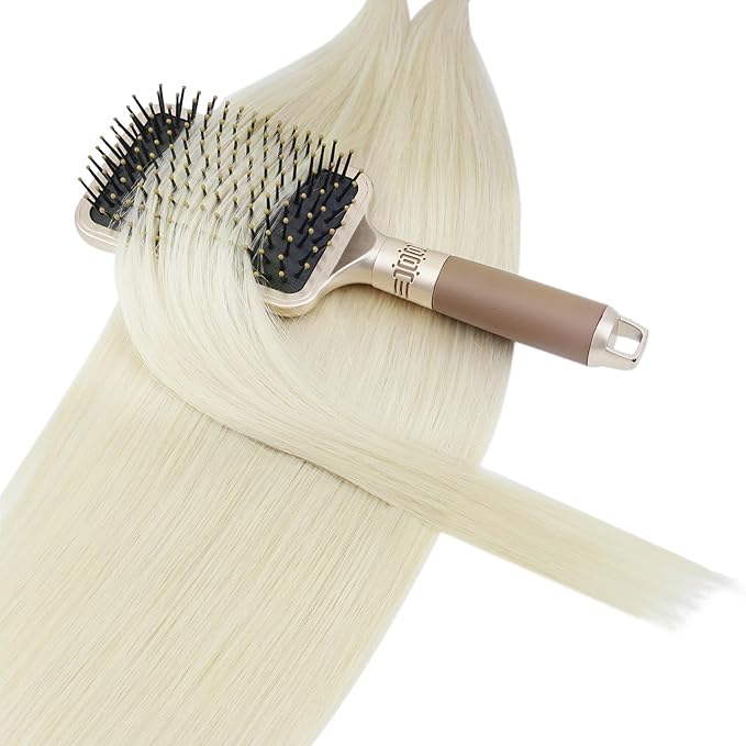 YoungSee U Tips Hair Extensions Real Human Hair Blonde U Tip Extensions Remy Hair Platinum Blonde Hot Fusion K Tips Hair Extension Straight Ktips Human Hair Extension for Women 16In 1G/S 50G