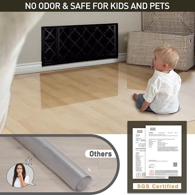 Area Floor Mat for Home, 8'×10' Large Transparent No Slip Waterproof Vinyl Area Rug for Living Room, Spill Resistant Hard Floor Protector Cover, Easy Clean Splat Mat for Under High Chair