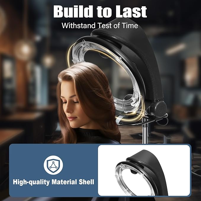 Hair Dryer, 850W Professional Orbiting Infrared Stand Hair Dryer Color Processor with 3-in-1 Orbital Hair Dryers, Multi-Mode Home Standing Hair Dryer, Quiet and Easy to Use, Black