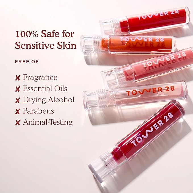 Tower 28 ShineOn Lip Jelly, MAGIC | Non-Sticky, Vegan Lip Gloss in Clear with Gold Shimmer | 5 Nourishing Oils | Moisturizing, Clean, Cruelty Free,0.13 Fl Oz (Pack of 1)