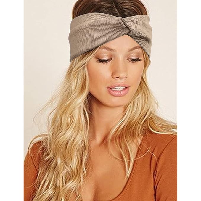 Elastic Knotted Headbands for Women Criss Cross Head Bands for Women's Hair Non Slip Boho Wrap Twisted Hair Accessories