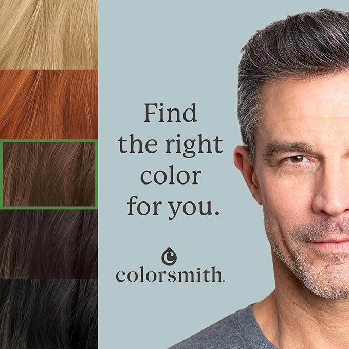 Hair & Beard Color for Blending Grays 2 pack - Light Ash Brown - Ammonia-Free Complete Men’s At-home Beard & Hair Dye Kit, Professional-grade Demi-Permanent Hair Color (6.1)