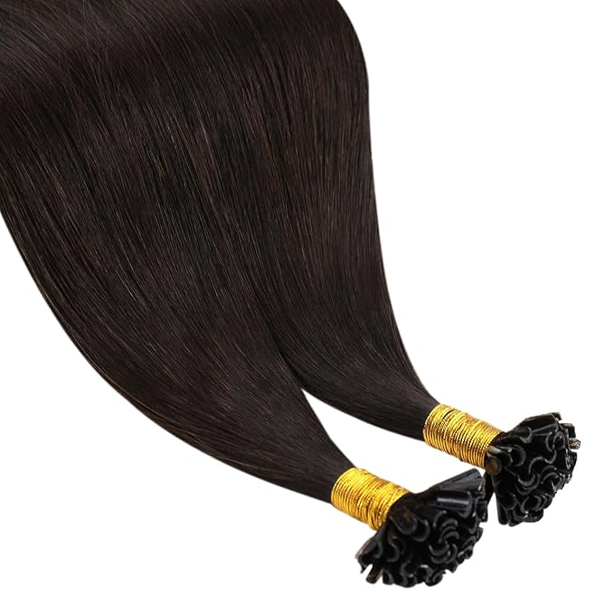 YoungSee U Tip Hair Extensions Human Hair Brown K Tip Hair Extensions Real Human Hair for Women 20In 1G/S 50G
