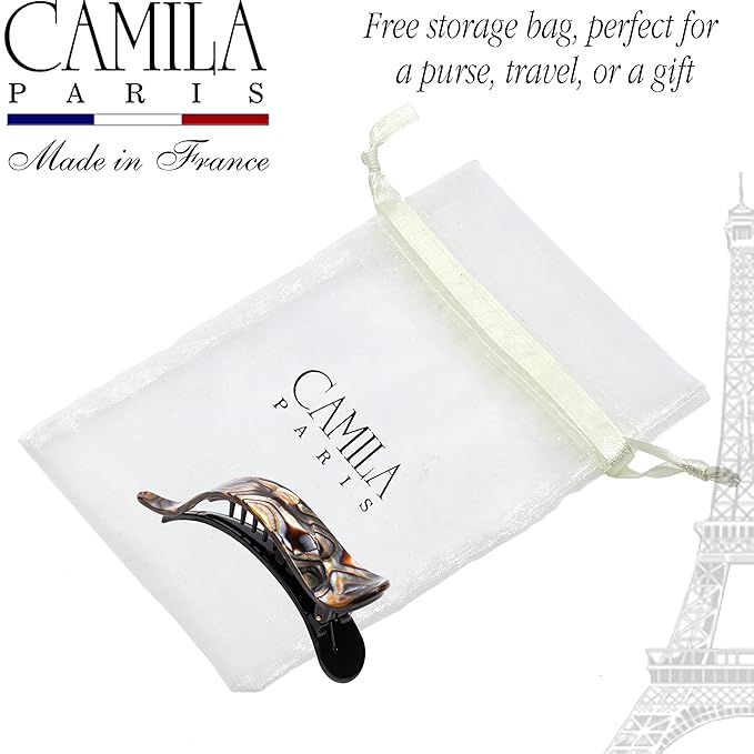 Camila Paris CP2509 French Hair Clip for Women, Alligator Clip, Duckbill Girls Hair Claw Clips Jaw Fashion Durable and Styling Hair Accessories for Women, Strong Hold No Slip Grip, Made in France