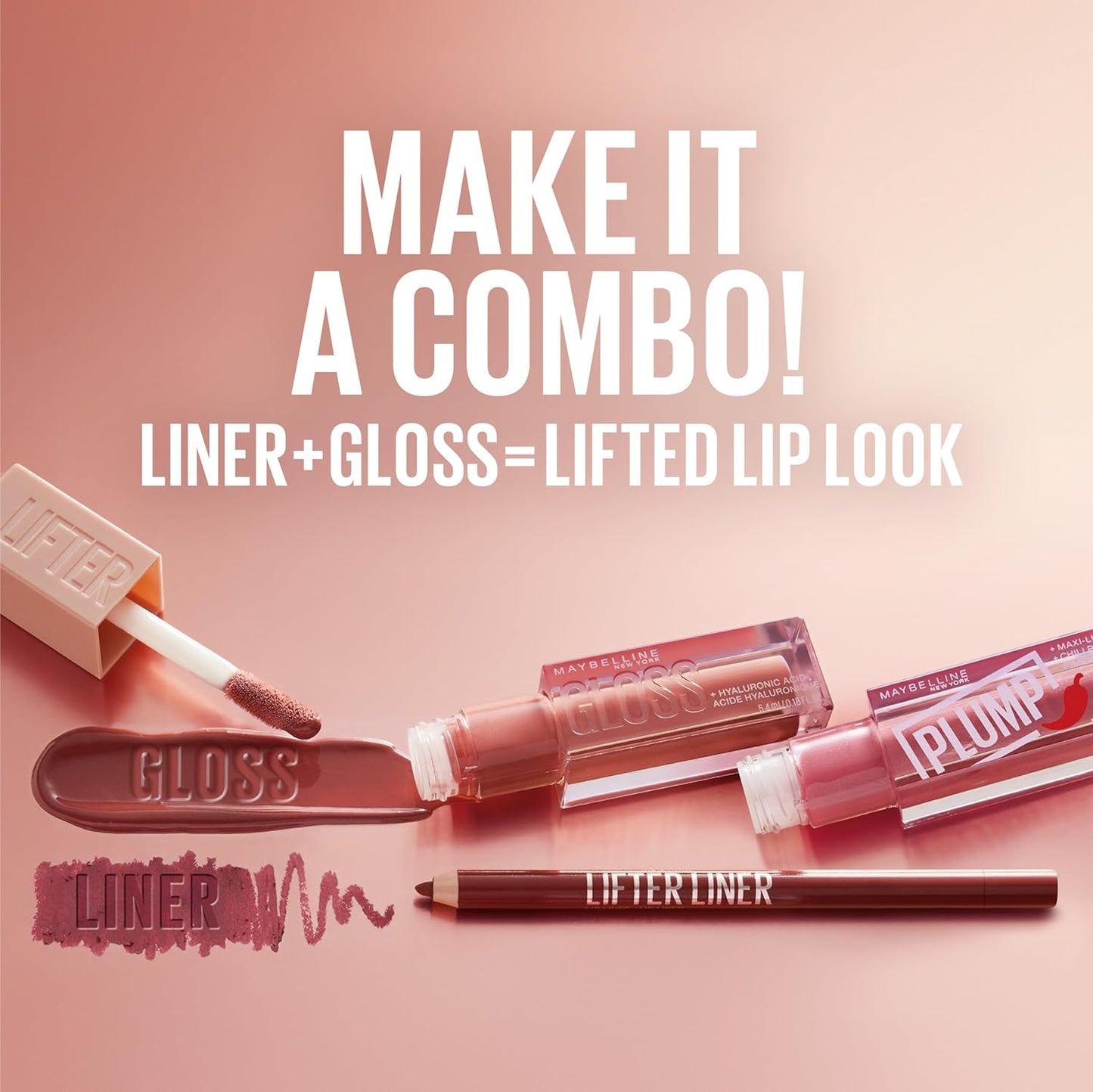 Maybelline Lifter Gloss, Hydrating Lip Gloss with Hyaluronic Acid, Sun, Clear Neutral, 0.18 Ounce