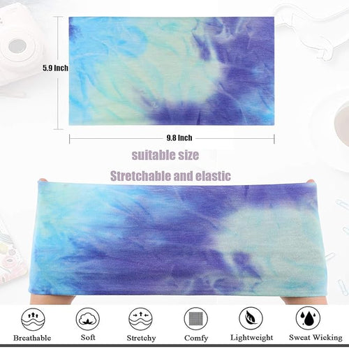 6 Packs Wide Headbands for Women Stretch Fashion Headband Boho Extra Large Turban Headband for Yoga, Working Out, Travel or Running Hairband Girls Accessories