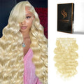 Clip in Hair Extensions Real Human Hair Body Wave 613 Bleach Blonde Clip in 100% Brazilian Remy Human Hair Extensions 8pcs Per Set with 18 Clips Double Weft 18 Inch 100g/3.6oz