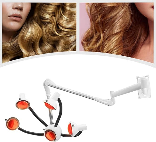 5-Head Infrared Hair Dryer, 750W Professional Hair Steamer Styling Perming Dryer, 110V Adjustable Temperature Salon Heat Lamp, Hair Color Processor Accelerator Heater Lamp