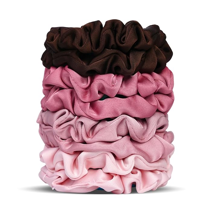 Ultra-Petite Satin Scrunchies for Women – 8PCS Blush Small Hair Ties – Soft Silk-Like Mini Hair Bands, No Crease, Frizz-Free, Gentle on Hair, Perfect for Daily Wear & Sleep