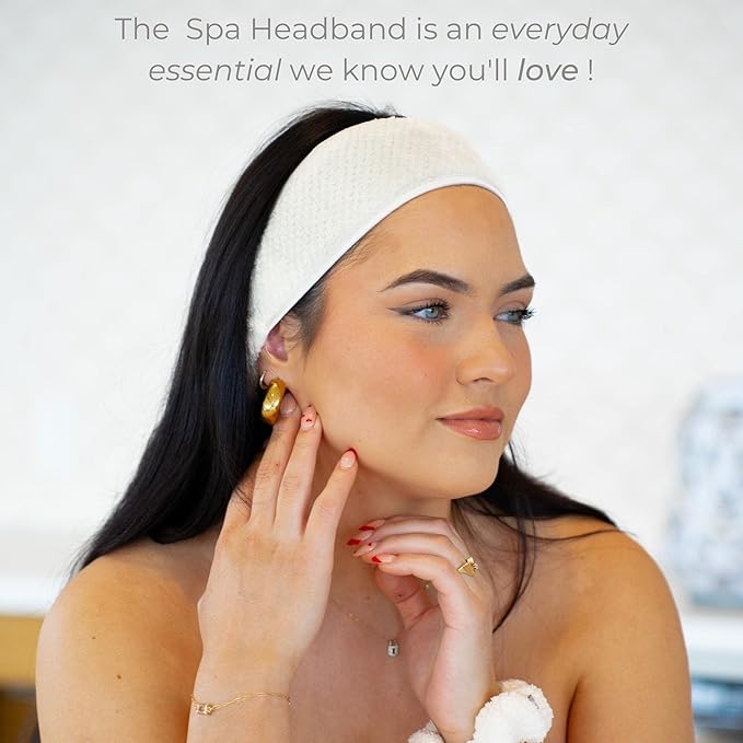 VOLO Spa Headband for Women | Hair Band for Makeup, Washing Face, Skincare, Shower & More | Ultra-Soft, Absorbent, Stretchy | Fits All Head Sizes | Microfiber | Luna Gray & Cloud Pink 2PK