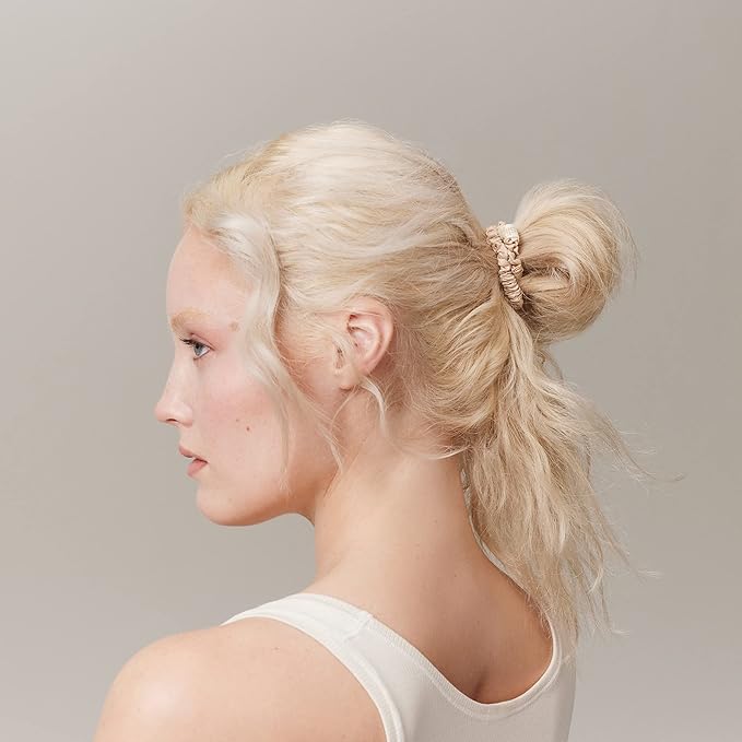 SLIP Amazon Exclusive Skinny Scrunchies: Anti-Crease, Anti-Breakage Slipsilk™ Design Protects Delicate Hair | Includes 3 Pure Silk Scrunchies, Sherbet