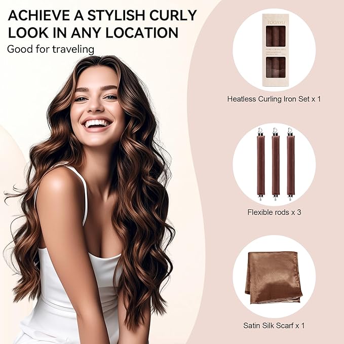 Heatless Curls, Heatless Curls Overnight Hair Care Set - Jumbo Velvet Hair Curlers to Sleep In, Soft Heatless Curling Rods for All Hair Types