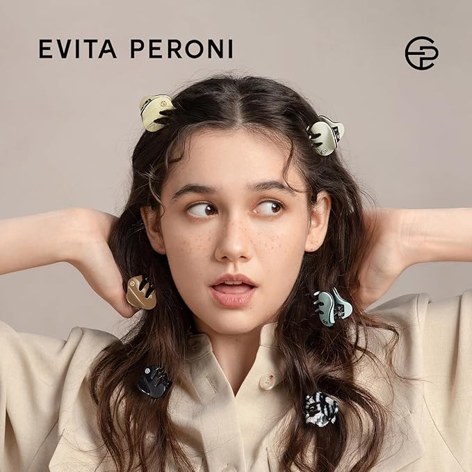EVITA PERONI Small Hair Clips, Mini Hair Clip for Hair, Little Tiny Claw Clips for Women Girls Half Updo, Elegant Black