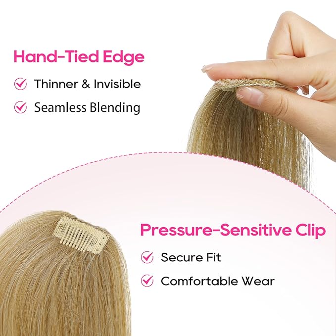 REECHO Clip in Hair Volumizer, 2PCS 6 inch Short Thick Clip in Hairpieces Adding Extra Volume Hair Extensions for Women (Golden Blonde)