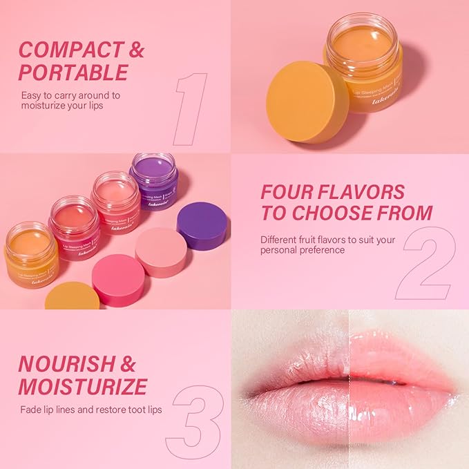 Lip Mask Sleeping,Nourish Hydrate Lip Mask,Lip Oil,Lip Balm, Lip Skin Care,Hydrating, Moisturizing Lip Lines Night Sleep Anti-chapped Lip Cream (Peach)
