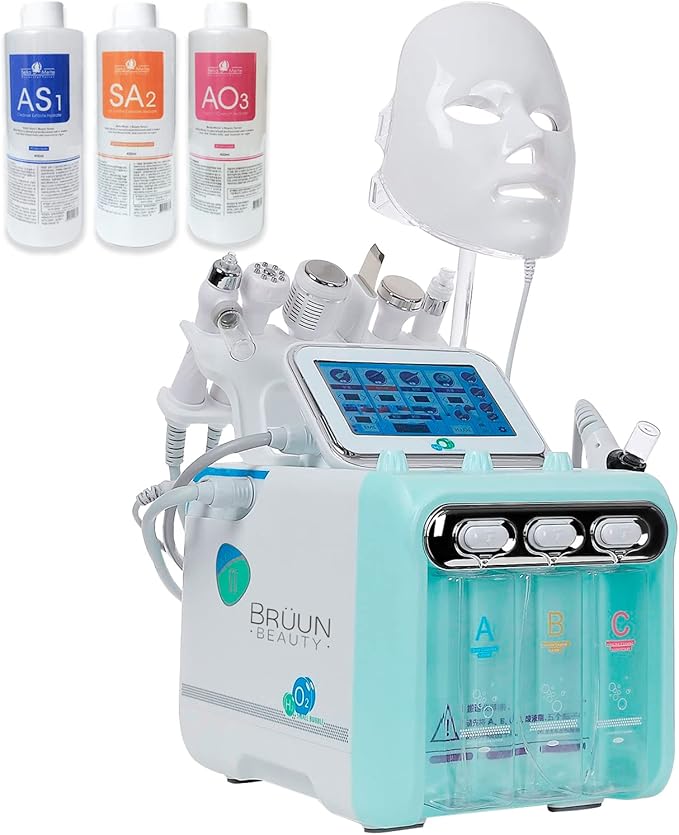 BRÜUN Facial Care Machine – A 7 in 1 Multifunctional Face Care Device for Skin Moisturizing – A Vacuum Cleaning Jet for Home and Beauty Salon
