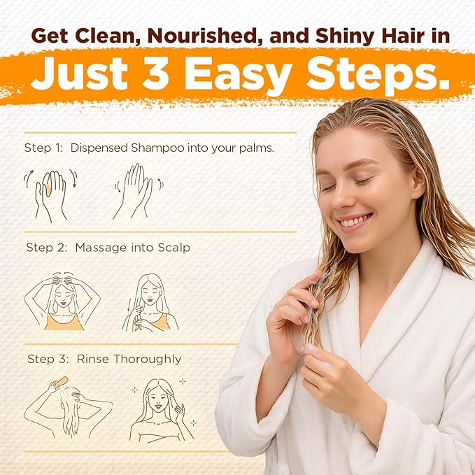 Batana Oil Shampoo for Hair Growth, Aloe Vera Leaf Juice, Saw Palmetto, Caffeine, Hydrolyzed Rice Protein, Pumpkin Seed, Castor & Rosemary Oils, 8-in-1 Natural Formula (10.15 fl oz Citrus Scent)