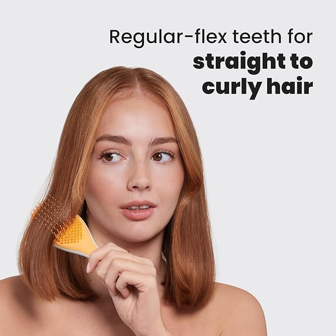 Tangle Teezer Ultimate Detangler Hairbrush, Eliminates Knots & Reduces Breakage, Mini Hair Brush for Travel, Small Hands & All Hair Types, Ice Blue & Sweet Orange