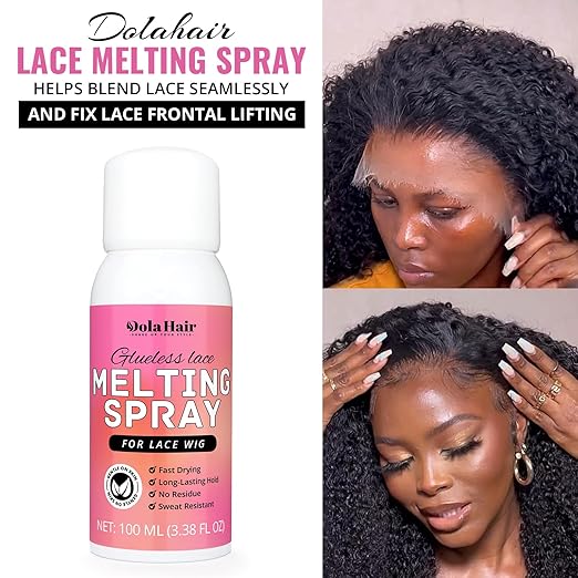 Dolahair Lace Glue Kit - Complete Set with Lace Tint Mousse, Wig Installation & Melting Spray(Medium Brown)
