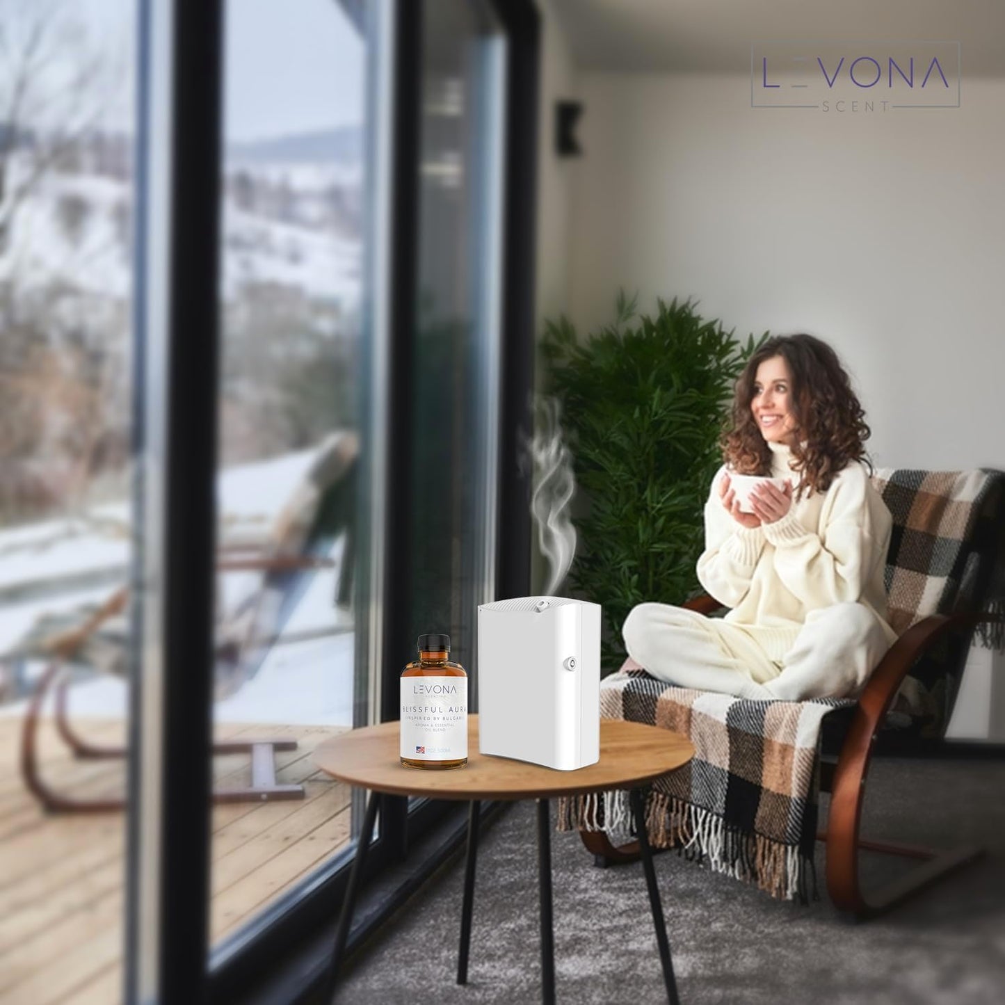 Levona Scent Essential Oil - Fresh Aroma for Home, Office, Hotel & Spa, Perfect in Humidifiers and Diffusers, Luxury Fragrance, With Roses, Geranium, Zesty Lemon Notes - 500ml/ 17 fl oz, Blissful Aura
