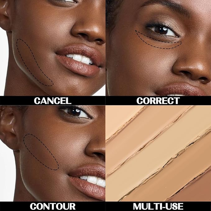 5 In 1 Multi-Use Correcting Concealer Palette,Waterproof Long Lasting Contour Palette,Professional Creamy Concealer Kit for Women,Easy to Create Full Coverage and Natural Finish.#5