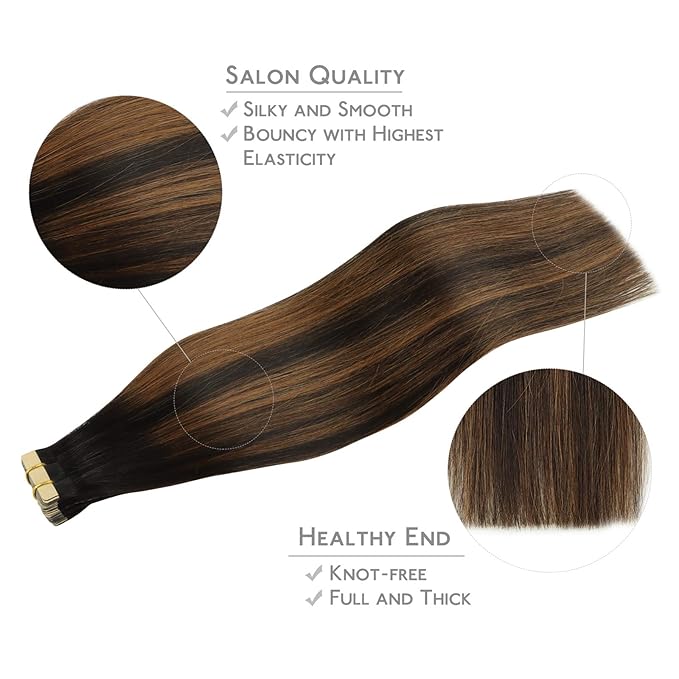 WENNALIFE Tape in Hair Extensions Human Hair, Hair Extensions Straight Human Hair Tape in Extensions Skin Weft Tape Extensions