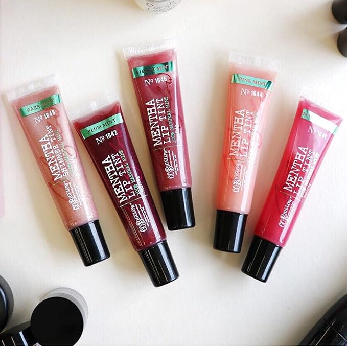 C.O. Bigelow Plum Mint Mentha Lip Tint Trio, Moisturizing Lip Balms for Dry Lips, Light Purple Tinted Lip Gloss, Bulk Lip Balm 3 Pack, 0.5 oz Each