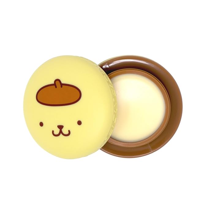 The Crème Shop x Sanrio Hello Kitty Macaron Lip Balm Korean Cute Scented Pocket Portable Soothing Advanced Must-Have on-the-go (Pompompurin Caramel Pudding)