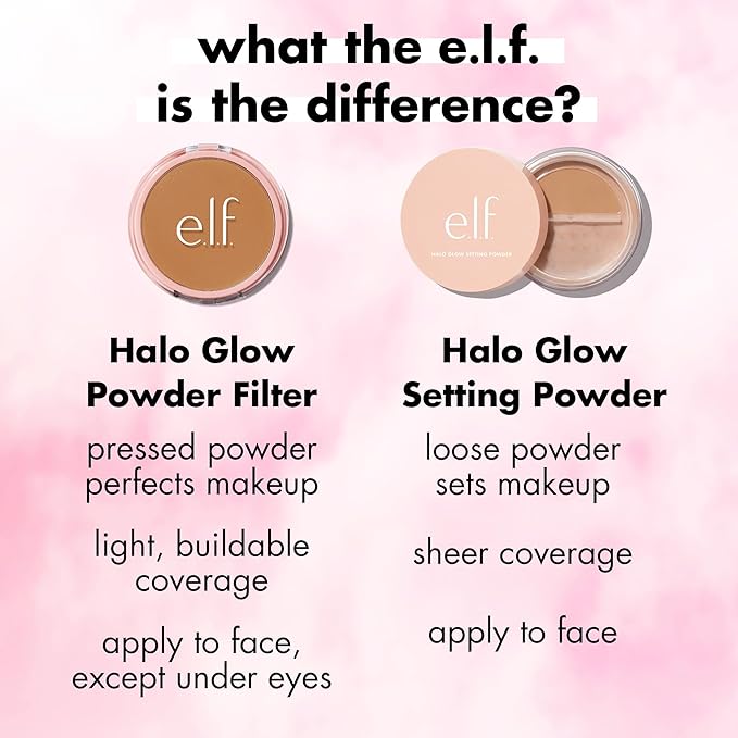 e.l.f. Halo Glow Powder Filter, Ultra-fine Finishing Powder, Smooths The Look of Pores & Fine Lines, Creates A Soft-Focus Glow, Vegan & Cruelty-Free, Light Neutral