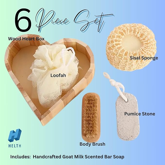 Spa Kit Birthday Box with Loofah Body Brush Fruit and Citrus Goat Milk Soap