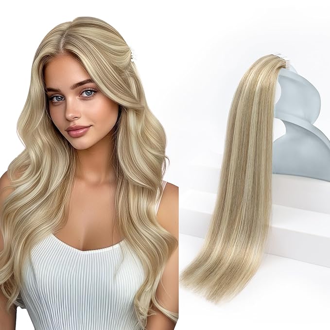 Sunny Hair Tape in Hair Extensions Human Hair, Blonde Hair Extensions Tape in Highlight Blonde Human Hair Tape in Extensions 12 inch 30G