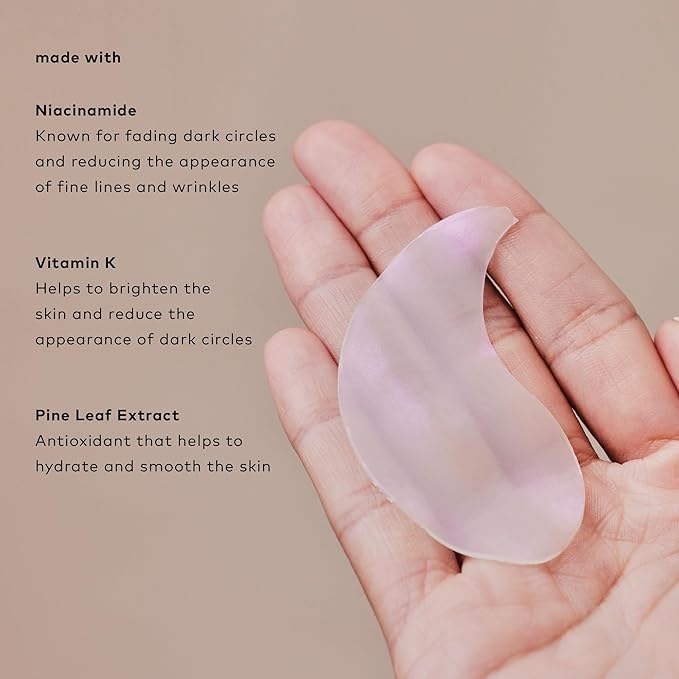 The Good Patch Brighten Up Hydrogel Under Eye Patches for Dark Circles and Puffy Eyes, Made with Niacinamide, Vitamin K, Pine Leaf Extract, Clinically Proven (12 Total Patch Sets)