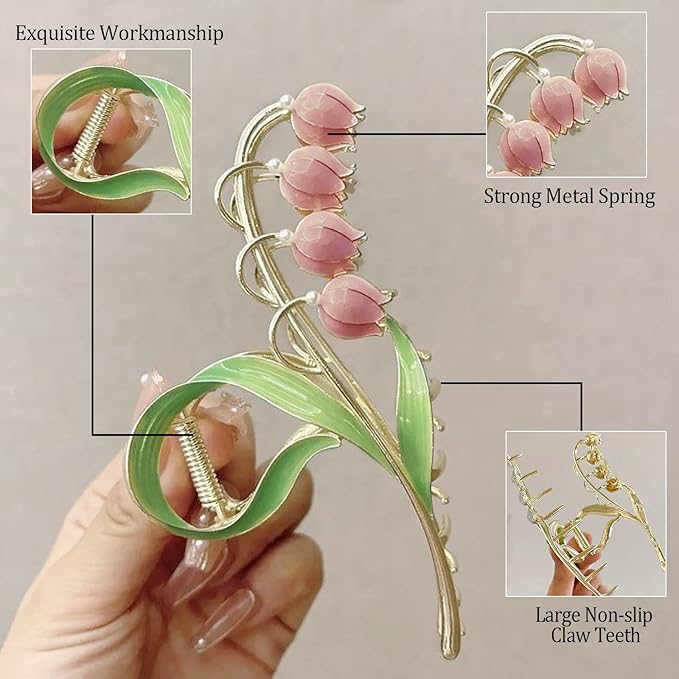 6 Pcs Hair Claw Clips for Women, Large Strong Metal Butterfly Hair Clips Flower Hair Clips for Women Thick Hair