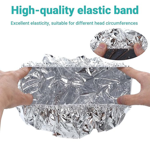 2pcs Deep Conditioning Hair Cap for Oil Treatment Heat Heated Shower Caps Reusable Aluminum Foil Double Layer Aluminum Foil Steam Caps for Home Salon Use Hair Dyeing Long Thick Hairs
