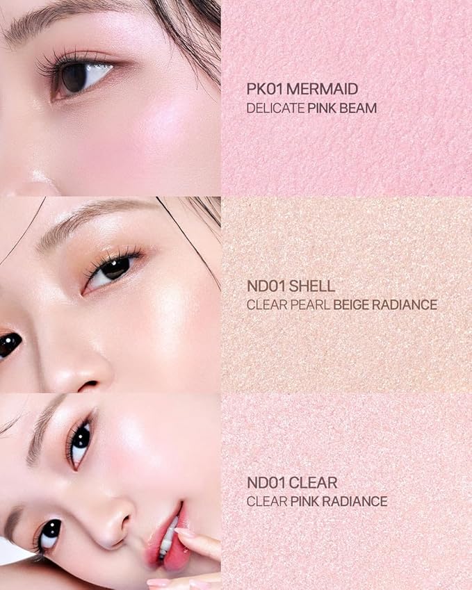 2aN Pure Glash Highlighter – Glass-Like Sheen Powder Highlighter for a Natural, Radiant Glow | Buildable, Long-Lasting, Lightweight Formula (SHELL, 0.8oz)