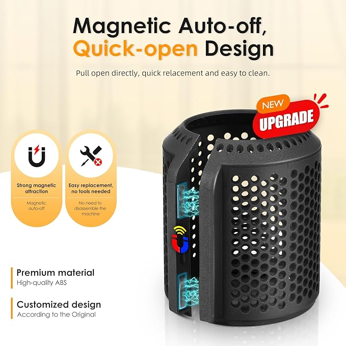 Magnetic Hair Dryer Outer Filter Compatible with Dyson Supersonic HD01 HD03 HD08 HD15 Hair Dryer Attachment, Hair Dryer Strainer Mesh Repair Accessories (Black)
