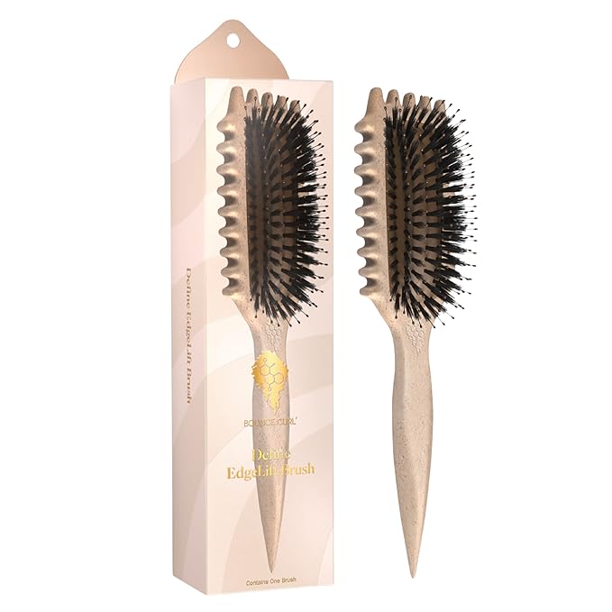 Bounce Curl Define EdgeLift Brush, 5-in-1 Tool for Effortlessly Defined Curls, Waves & Coils, Reduces Frizz - Tan