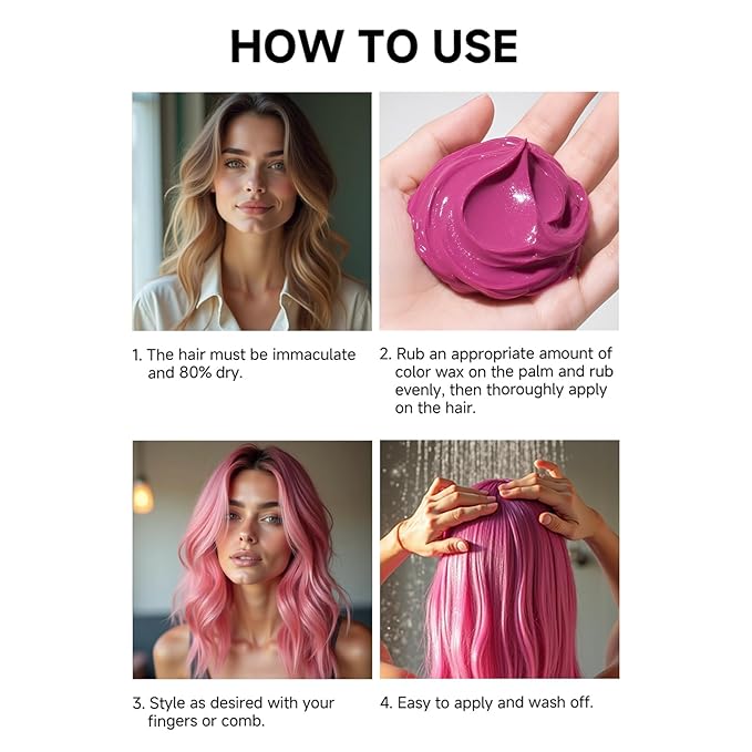 SEVICH Temporary Hair Color Wax Purple for Kids Women Men,Natural Instant Hair Wax Color,Premium Non Greasy,Easy to Wash,Travel Size,Perfect for Halloween, Children's Day,Cosplay & Parties,50g