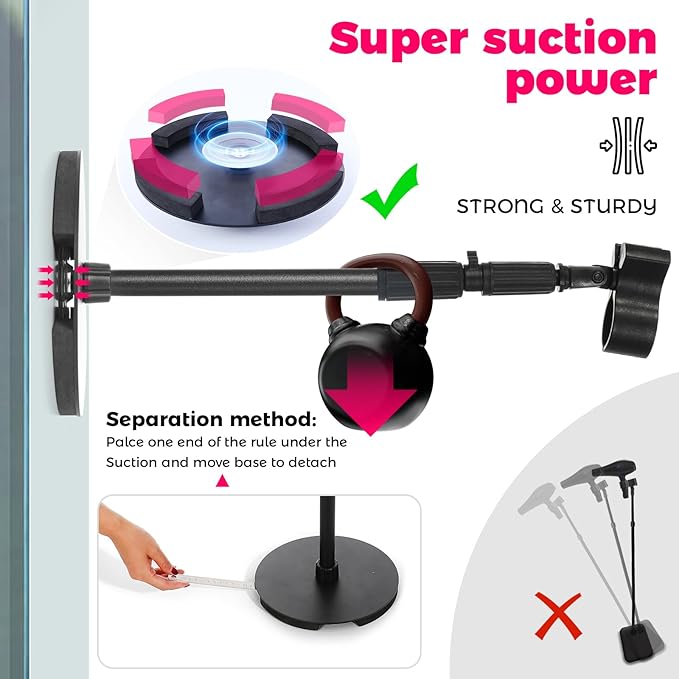 Hands-Free Hair Dryer Stand Holder with Strong Suction Base-63in/160cm Height Adjustable Floor Blower Stand Holder, 180 Degrees Rotatable Larger Clamp Countertop Blow Dryer Stand for Salons or Home Use