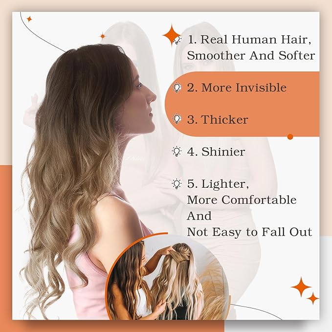 Full Shine Tape in Hair Extensions Human Hair Dark Brown to Chestnut Brown Highlighted Ash Blonde 12 Inch Human Hair Extensions Double Sided Tape in Hair Natural Remy Hair Straight Hair 30 Gram 20pcs