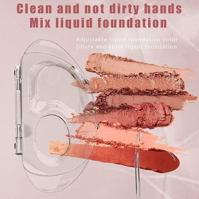 Color Palette can be 180 Degrees fold to Receive Liquid Base Makeup Color Palette Transparent Acrylic Powder Chassis Palette Nail Eyeshadow Eyelash Professional Makeup Color Palette