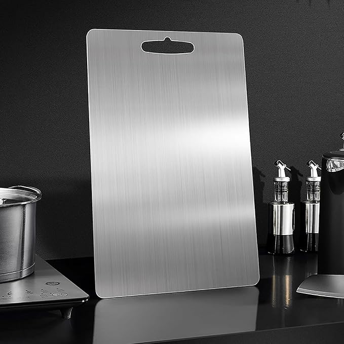 Titanium Cutting Board, New Titanium Cutting Board, Top, 100% Pure Titanium Cutting Boards for Kitchen, Healthy Premium Dual-Sided Chopping Board for Fruit, Meat, Vegetable. (Medium - 14" x 10")