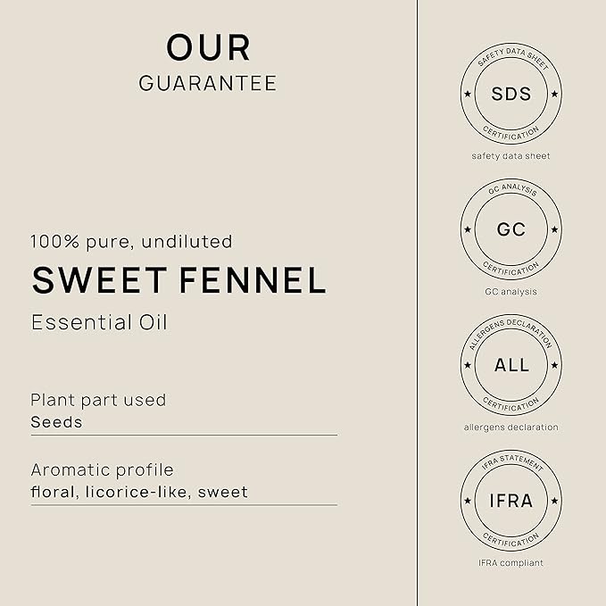 VINEVIDA Fennel Essential Oil 32 oz - Undiluted Candle Scent DIY Scents for Candlemaking Bulk Soap Making Safe Skin,32GALV-OBP-FNL-SWT-32