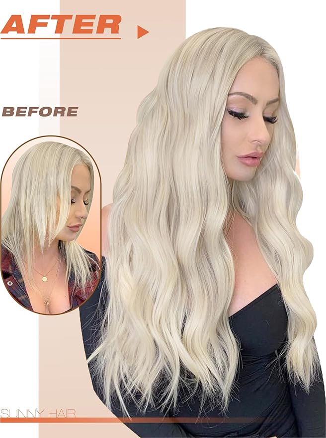 Sunny Hair Blonde Tape in Hair Extensions Human Hair, 24 inch Tape in Extensions Remy Tape ins Human Hair Extensions for Women 50g 20Pcs