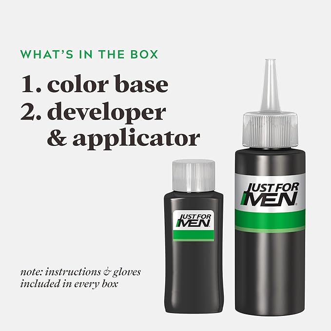 Just For Men Shampoo-In Color (Formerly Original Formula), Mens Hair Color with Keratin and Vitamin E for Stronger Hair - Medium-Dark Brown, H-40, Pack of 1