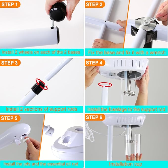 Professional Facial Steamer, Ozone Spa Face Steamer on Wheels, Adjustable Height and Angle,Estheticians Steamer More Steam,Hot Mist Facial Humidifier Atomizer for Spa Beauty, Home Use