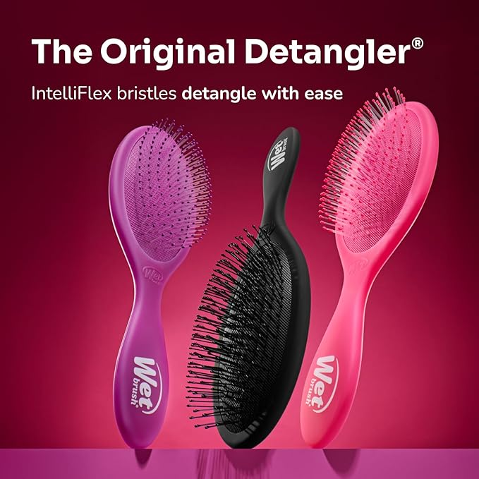 Wet Brush Original Detangler Hair Brush, Pink Frost - Ultra-Soft IntelliFlex Bristles - Detangling Brush Glides Through Tangles For All Hair Types (Wet Dry & Damaged Hair) - Women & Men (Pack of 2)