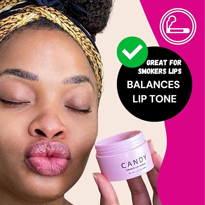 Minimo Candy Lip Exfoliator Scrub & Moisturizer - Lip Scrubber Exfoliator- Lip Brightening For Dark Lips Smoker| Removes Dead Skin from Dry Chapped Lips - Nourishes & Hydrates(1 oz) Juicy Watermelon