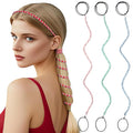 3 Packs Ponytail Holders Hair Ties for Women, Spiral Pony Tails Elastic Braided Hair Holders for Gym Swimming Sports (3pcs16"colorful13)