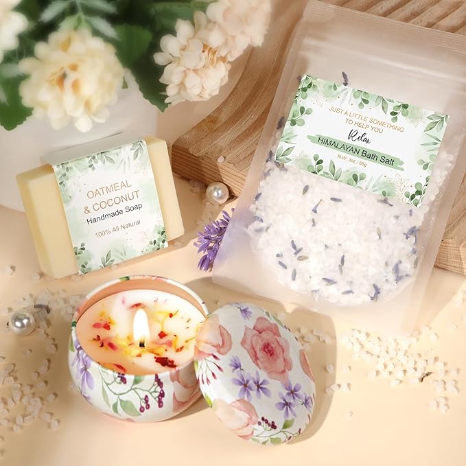 Self Care Gifts for Women Birthday, Get Well Soon Gift Baskets for Women Spa Care Package, Inspirational Thinking of You Sending Sunshine Sunflower Gifts, Sympathy Christmas Gift Ideas for Mom Friend